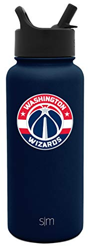 Simple Modern Offiziell lizenzierte NBA Washington Wizards Wasserflasche mit Strohhalm-Deckel, vakuumisolierte Edelstahl-Thermosflasche, 900 ml | Summit Collection | Washington Wizards