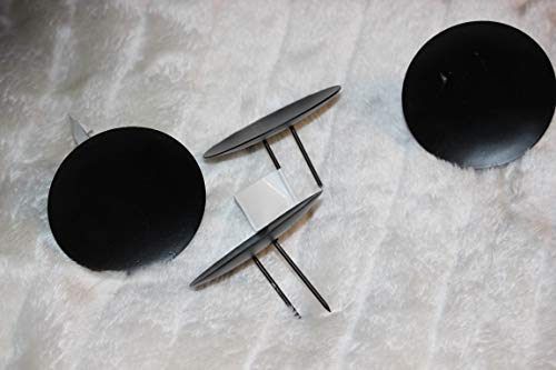 Posiwio 4er Set Kerzenstick, Kerzenhalter, Durchmesser 8 cm, mit 2 Spießen