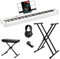 Korg D1 WH - Set de iniciación de piano digital (incluye pedal, atril para partituras, auriculares, banco de teclado, soporte para teclado X y escuela de música), color blanco