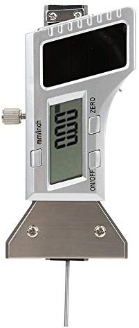 Digitales Reifenprofil Tiefenmessgerät, 0-25 mm 0,01 mm Solar Energy Lineal zur Messung der Reifentiefe aus Edelstahl für Reifen und Andere Tiefenmessungen(0-25mm)