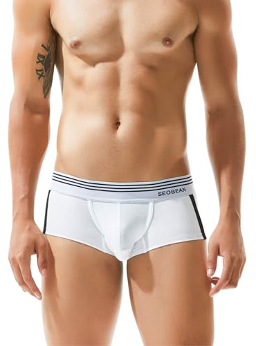BEEMEN Herren Boxershorts Low Rise – Sexy Männer Unterwäsche mit Niedriger Taille aus Baumwolle, Bequeme Trunks Unterhosen für Alltag & Sport