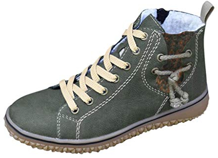 Stivaletti Stivali Sneakers Donna Calda Taglie Forti Scarpe Basse Casual con Zeppa Stivali Corti alla Caviglia (41,Verde)