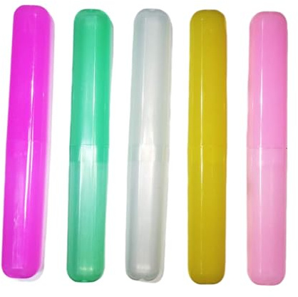 TX 5 Pezzi Custodia per Spazzolino da Denti Porta Spazzolino per Trasparente scatola spazzolino da viaggio color per Scuola di Campeggio