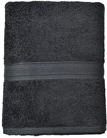 leevitex® Saunahandtuch XXL, flauschig und saugstark, 1 Saunatuch, 80 x 200 cm, Qualität 500 g/m², 100% Baumwolle - Schwarz