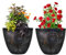 SG Traders Pack Of 2 X-Large Plastic Round Chengdu Plant Pots Indoor Outdoor Top Diameter Flower Pots with Drainage Holes, Beautiful Planters for Your Garden Needs (30, 36, 40cm)