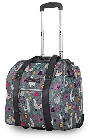 Lily Bloom, Designer Under the Seat Tote Kabinengepäck-Kollektion – 38,1 cm gemusterte Handgepäcktasche für Damen – Leichter Koffer mit 2 Rollen, 15 X 8 X 15 inches