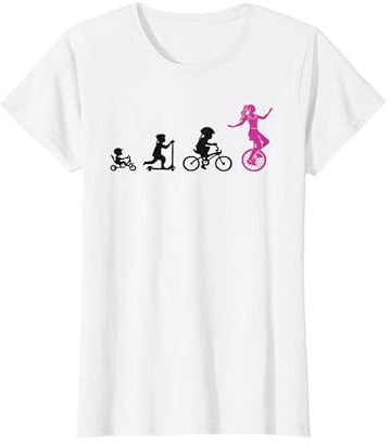Einradfahrerin Evolution Artisten Zirkus Mädchen Einrad T-Shirt