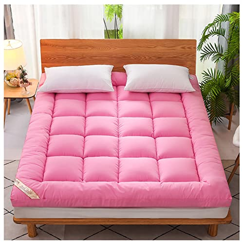 mozhixue Faltmatratze für Erwachsene, Tatami Japanisches Futonbett, Japanisches und modernes Futonbett, rutschfest, atmungsaktiv, Schlafsaal, Rosa, 120 x 200 cm