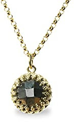 Anemone Pyrit-Halskette - Zarte Damen-Anhänger-Halskette - Zierliche Alltägliche Gelbgold-Halskette, Handgefertigte Halskette, Mode-Halskette, Edelstein-Halskette, Lagen-Halskette - Handgefertigt