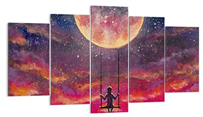 ARTTOR Bilder auf Leinwand 160x85cm Wandbild Abstrakt Menschen - 5095