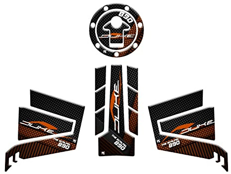 Paraserbatoio.it Aufkleber-Set, 3D-Effekt, Tankschutz, Harz, kompatibel mit KTM DUKE 890 R - Kit, Tankschutz, Seitenschutz - Farbe Orange v1