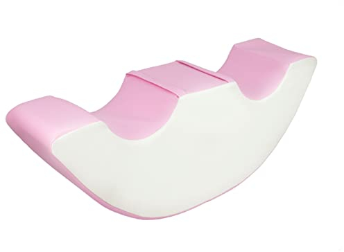 Velinda Doppel-Schaukelfigur Böhnchen Schaumstoff-Wippe Balancierbrücke Wippschaukel (Farbe: weiß, pink (Pastell))