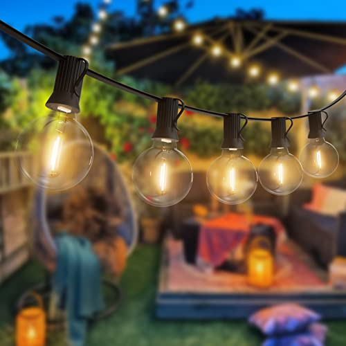 K-Bright Lichterkette Außen Glühbirnen, 30M Outdoor Lichterkette G40 50+2 LED Birnen Wasserdicht Led Lichterkette Garten Retro Lichterkette Decor für Innen Aussen Weihnachten Hochzeit Party Warmweiß