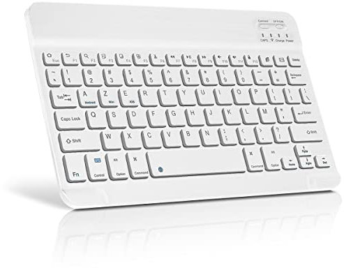 KARYLAX - Clavier Blanc sans Fil Bluetooth [AZERTY Français] pour Tablette Android Samsung Galaxy Tab A8 2022, Galaxy Tab S8 Plus 12.4, Galaxy Tab A, Galaxy Tab S7, Galaxy Tab S6 Lite