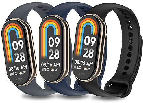 Xisair 3 Correas Compatible con Xiaomi Band 10 9 8 Correa Deportiva de Silicona, Pulseras de Repuesto para Miband 10/9/8 Correa Desmontaje Rápido, Transpirable, Impermeable
