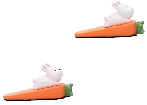 NUOBESTY 2 Stück Stoßstangenschutz Türwandschutz Bodenschutz Ostern Bodenkeil Hase Türstopper Gummitürkeile Vinylkeil Türstopper Wandschutz Türstopper Stummtürstopper