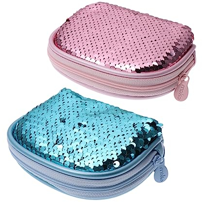 GALPADA 2 STK Glitzer-Kosmetiktasche Glitzer-geldbörse Geldbörse er Geldbeutel Portemonnaie Kleine Handtasche Make-up-Tasche Reisen Blitz Aufbewahrungstasche