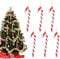 13cm Red White Candy Cane Christmas Decorations, 6pcs Glitter Candy Cane Xmas Tree Ornaments for Holiday Party Decor