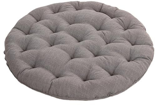 LZTENRETO Große Bodenkissen,Rund Leinen Futon-Kissen Japanischer Stil Getuftet Boden-Kissen Meditations-Kissen für das Sitzen auf dem Boden Fenster-Kissen für Yoga Sofa Balkon (Grau,75x75x10cm)