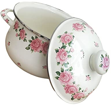 LIFKOME Olla Esmaltada Rosa Tapa Cacerola De Cocina Antiaderente Utensilios De Cocina Para y Estofados