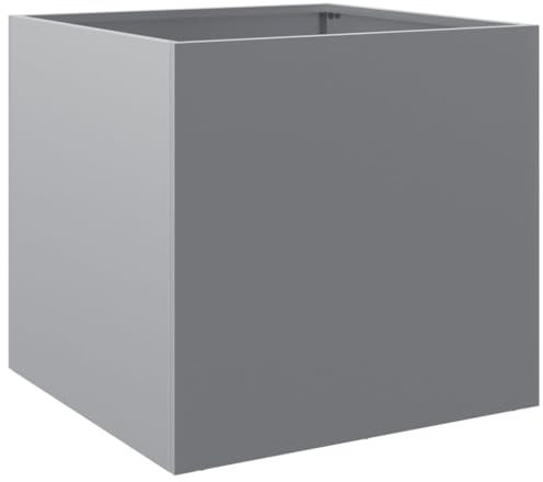 vidaXL Jardineras 2 Unidades, Arriates Elevados, Soportes para Macetas, Maceteros de Plantas para Jardín Balcón, Acero Galvanizado Plateado