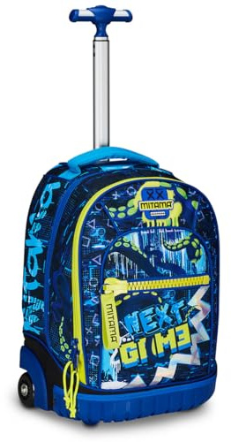 Mitama Trolley Run Octogamer, Doppelfach, Blau, Grundschule und Freizeit, Kinder Jungen, blau, Taglia Unica, schultrolley
