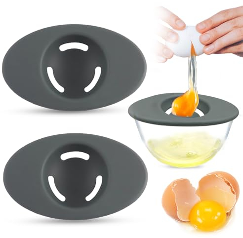 2PCS Silicone Egg Separators, Food-Silicone Egg White Separator, 3-Slit Egg White Separator from Yolk for Baking, Must-Have Egg Separator Tool, Set of 2