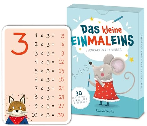 Das Kleine Einmaleins mit Zahlenreihen 1-10 - Mal-Rechnen für Grundschüler - 30 Lernkarten für Kinder inkl. Lernhilfen und Übungen - 1x1 Lernen - DIN A6
