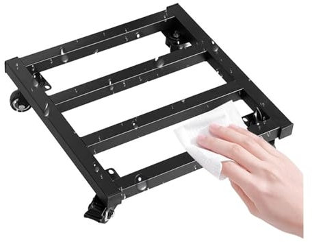 WIGSELBL Metall-Pflanzgefäß, quadratisch, Pflanzwagen mit rollenden Rädern, große Blumentöpfe mit Gestell auf Rollen, Untersetzer, 30 cm