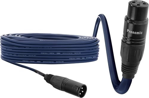 Pronomic Stage DMX3-50 DMX-Kabel 50 Meter (zur Verkabelung von Lichteffekten, Goldkontakte, Mantelfarbe: Blau, XLR Male zu XLR Female)