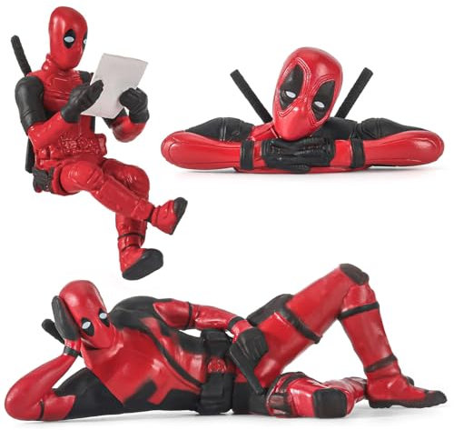 Lomdung 3 Pezzi Accessori Decorazione Interni Auto, Ornamento Appeso Specchietto Retrovisore Auto Deadpool, Decorazione Specchietto Retrovisore Autos Cartoon, per Ufficio Autos Domestico