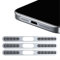 GIOPUEY Mesh Anti Dust Metal Sticker for iPhone 16 Pro, 3 pack Integrated Protective Speaker and Charging Port - silver