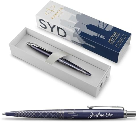 Schmalz® Parker Jotter Sydney Sonderedition mit Gravur | Premium Stift | Geschenkbox | blaue Mine | personalisiertes Geschenk | Namen | Geburtstag (Sydney)
