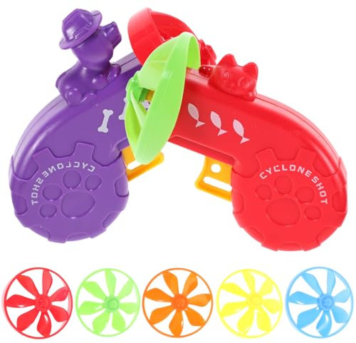 BESPORTBLE 2 Juegos Interactivos de Discos Voladores para Gatos Juguete para Perseguir Mascotas para Entrenamiento Interiores y Exteriores Plástico Durable