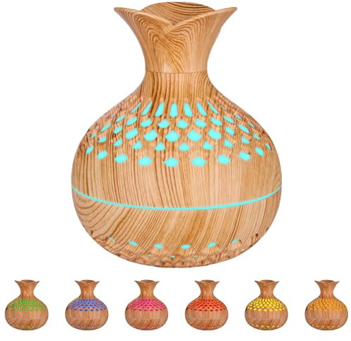 Aolawco Aroma Diffuser, 300ml Aromatherapie Diffusor für ätherische Öle, Timing -Premium Ultraschall Aromatherapie Öle Diffusor mit 7-farbigem LED-Licht, Einstellbarem Nebel-Modus, für Haus Büro Yoga