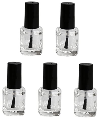 FOMIYES 10stücke Leere Nagellackflaschen Mit Integriertem Pinsel Klare Quadratische Glasbehälter Für Selbstgemachte Nagellacke