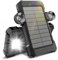 Batterie Externe Solaire 26 800 mAh avec Support à Ventouse, Chargeur Solaire 3 Ports pour Une Charge Rapide de 15 W, avec Lampe Torche/SOS/Stroboscope, Batterie Externe étanche pour Téléphone(Noir)