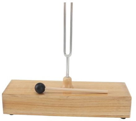 256 Hz Stimmgabel, Gewichtete Stimmgabeln, mit Holzresonanzkasten und Reflexhammer, Musikstimmgerät, Klanggabel Set, Zur Stressreduzierung bei Meditation