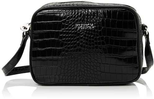 Munich Block Croco FW25 Crossbody Camera C/Schwarz, Taschen und Rucksäcke für Damen, Schwarz