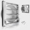 Kinyoda Rejilla de ventilación de 150 mm, Cuadrada Rejilla de conducto de Acero Inoxidable con cuchillas móviles, rejilla de salida exterior de acero inoxidable 304, solapa antirretorno