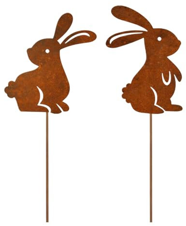 Dreuhuing -Rasendekorationen | Osterhasen-Bodeneinsatz aus Eisen – Dekoration für Zuhause, Außenbereich, Gartenstecker, Foto-Requisiten für den Außenbereich