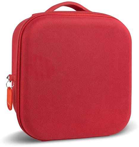 Linkidea Hard Shell Lunch Box for Kids, Insulated Lunch Tote Bag for School, Portable Lunchbox with Hard Liner Inside for Easy Clean Up, Personalized Name Tag Included (Red)
