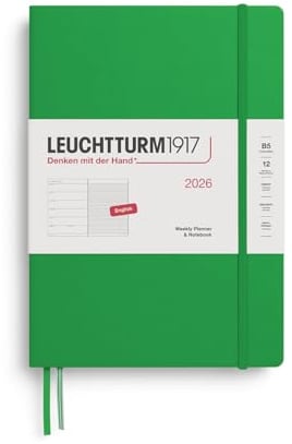 LEUCHTTURM1917 372646 Wochenkalender & Notizbuch Composition (B5) 2026, Spring Leaf, Englisch