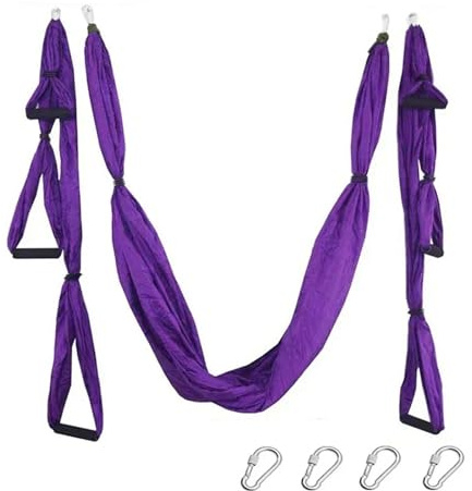 Aerial Yoga Hängematte Lufthängematte for starke Antigravitation, Yoga Swing Flying Sling Inversion Tool, Air Inversionsübungen(Purple)