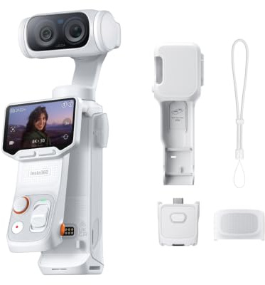 Insta360 Luna Ultra Astralweiß - 8K Vlogging-Kamera, Zwei Leica Objektive | Kompakte Gimbal-Kamera für Vlogs und Fotografie, 12× Zoom, 1-Sensor, abnehmbarer 2-Touchscreen, Dreifach-KI-Chip