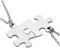 PiercingJ 2 Stücke Edelstahl Puzzle Anhänger Halskette Freundschaftsketten Partner-Anhänger mit 24 Kette für Herren Damen, Silber