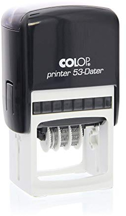 stempel-fabrik – Colop Printer 53 Custom Datumsstempel mit Wunschtext personalisieren – selbstfärbender Stempel zur korrekten Beschriftung von Dokumenten, Belegen, Rechnungen & Co (45x30mm | 5 Zeilen)