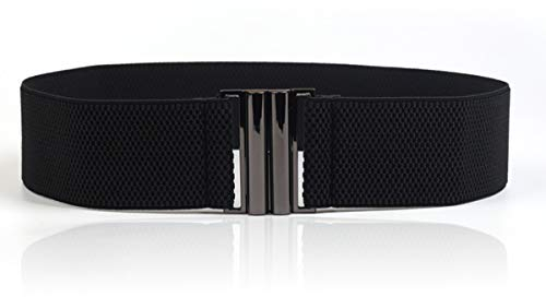 lalafancy Damen Elastischer Gürtel Stretch Flach Schnalle Gürtel Mode Kleid Bund (L)