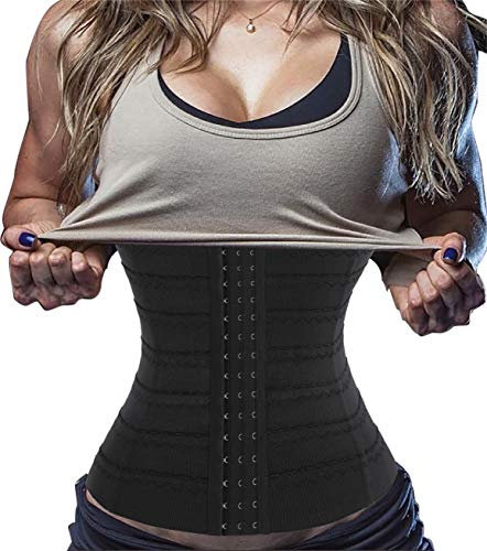 Chumian Gaine Amincissante pour Femme Invisible Ventre Plat Corset Minceur Serre-Taille Body Sculptant (Noir, L)