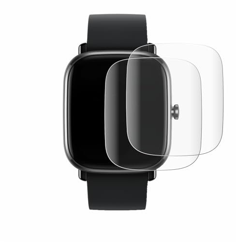 BROTECT 2 Stück Full-Cover Schutzfolie für Huami Amazfit GTS 2 mini Full-Screen Displayschutz-Folie [3D Curved, Anti-Fingerprint, Kristall-Klar]